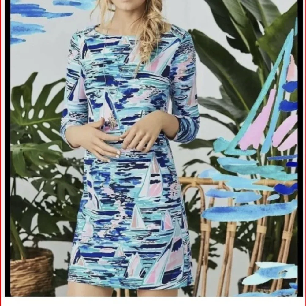 Lilly Pulitzer | UPF 50+ Sophie Dress | L | Pier Pressure | EUC - Picture 1 of 9
